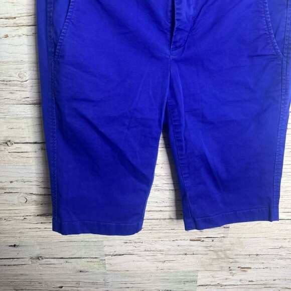 Vince Shorts Womens 2 Blue Bermuda Flat Front  Stretch Beach Costal Nautical - Picture 2 of 8